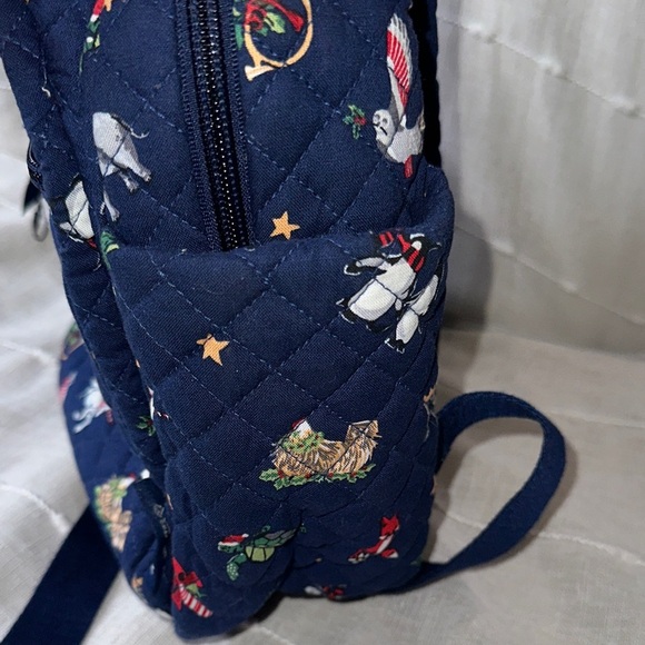Vera Bradley Christmas Snow Globe Motif Small Backpack w/Holiday Characters NWOT - Picture 7 of 16